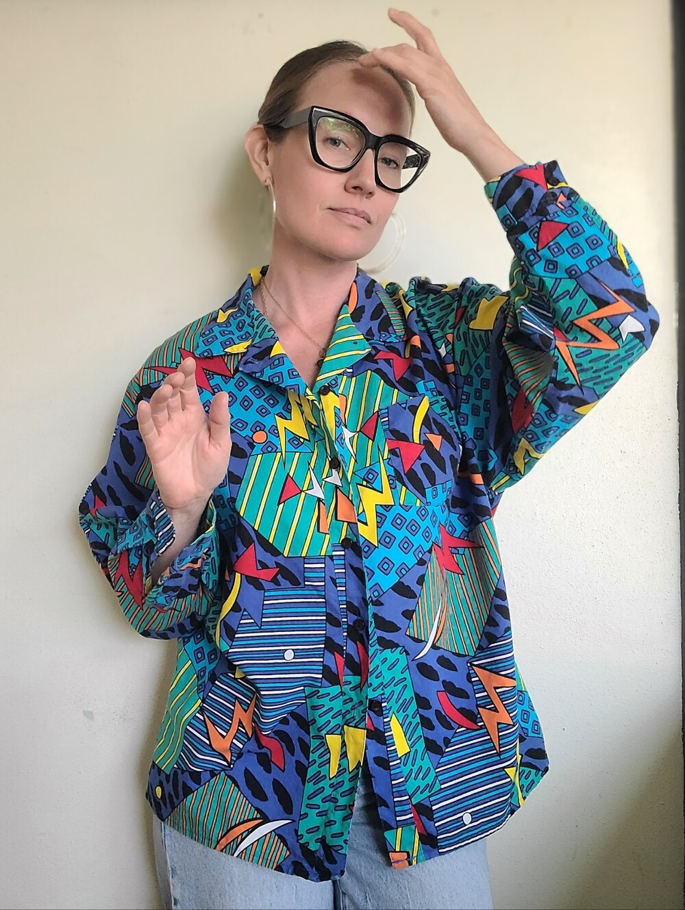 The Drunk Uncle Vintage 80s Button Down by Le Weekend L - Picture 4 of 9